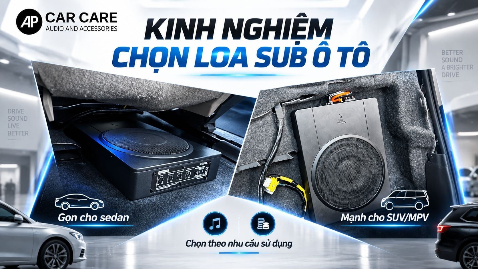 Kinh nghiệm chọn loa sub ô tô theo dáng xe và nhu cầu