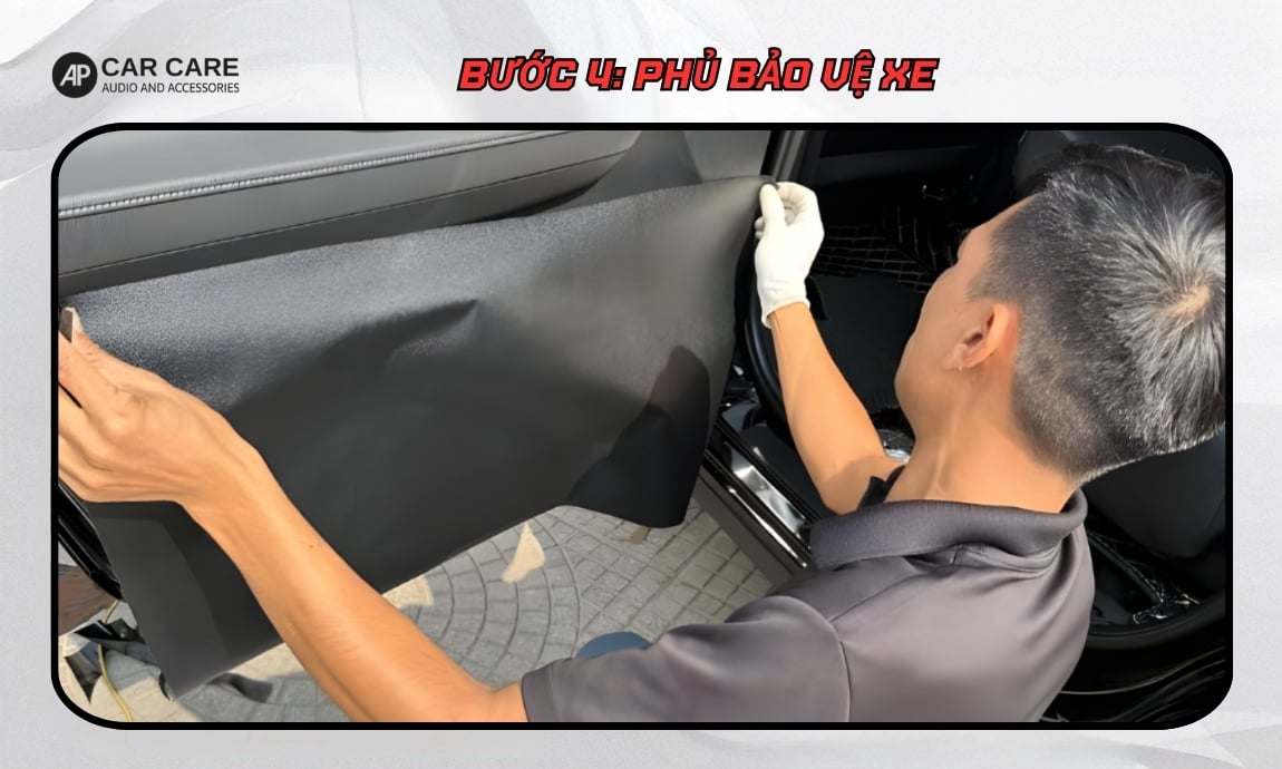 Bước 4: Phủ lớp bảo vệ xe