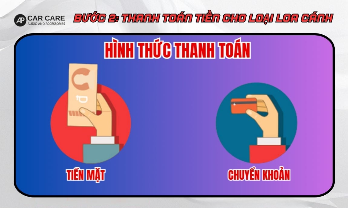 Bước 2: Thanh toán tiền cho loại loa cánh