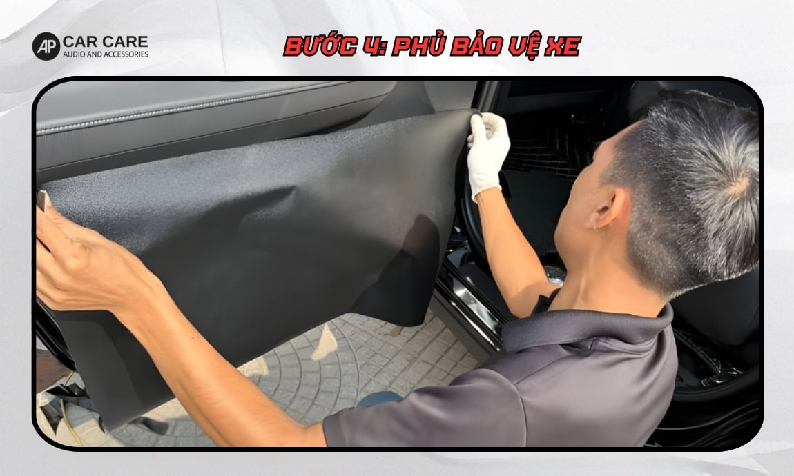 Bước 4: Phủ lớp bảo vệ xe