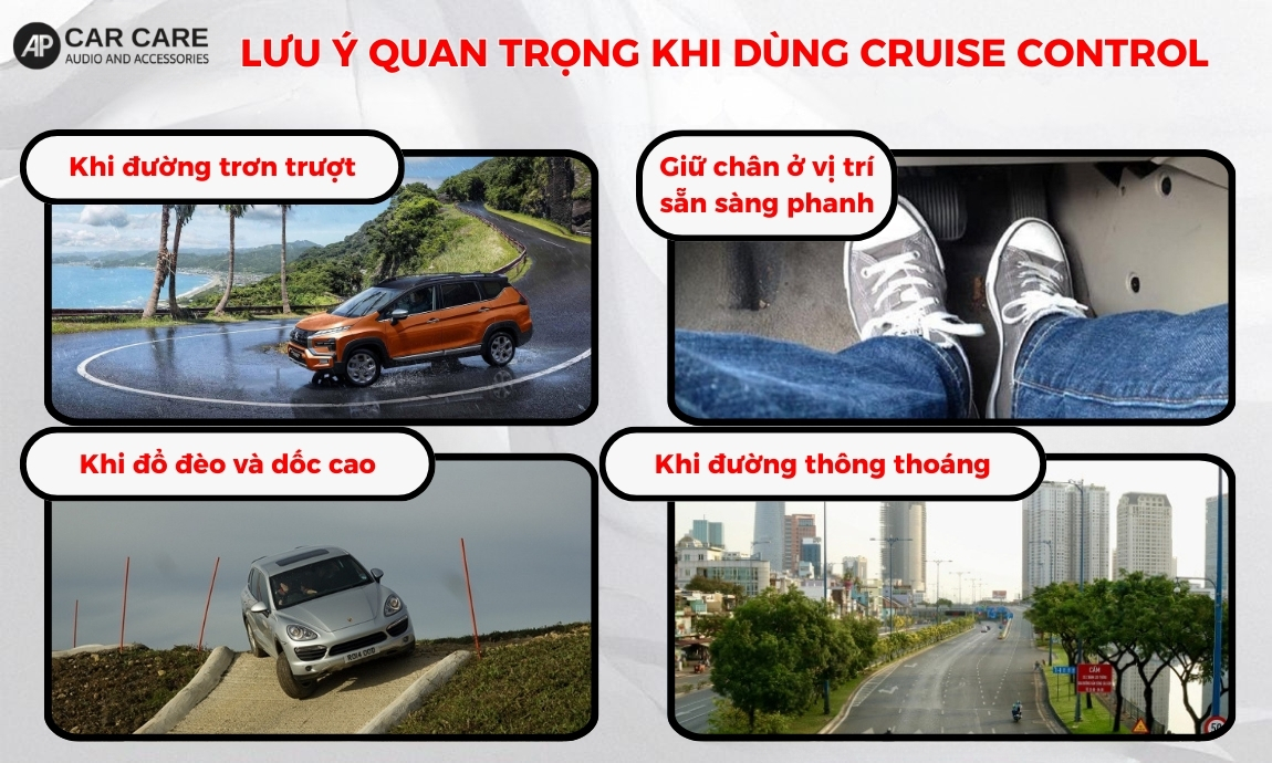 Lưu ý quan trọng khi dùng Cruise Control