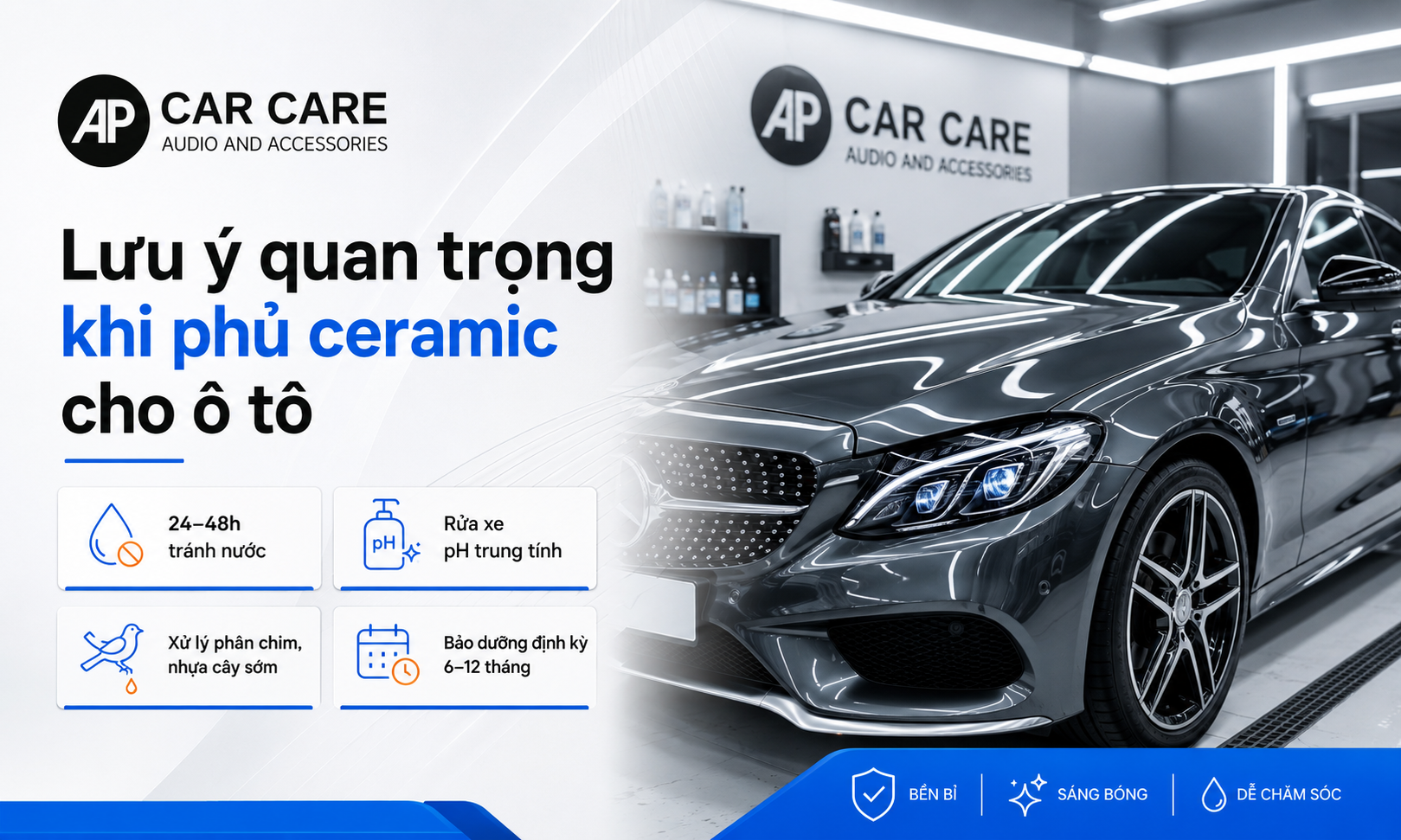 Lưu ý quan trọng sau khi phủ ceramic cho ô tô