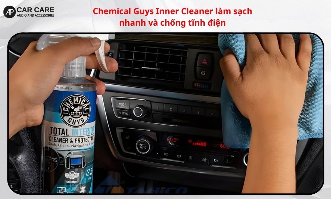 Chemical Guys Inner Cleaner làm sạch nhanh và chống tĩnh điện
