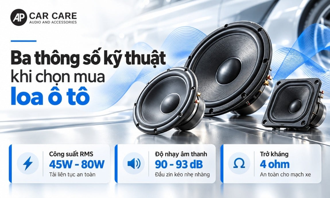 Ba thông số kỹ thuật quyết định khi chọn mua loa ô tô