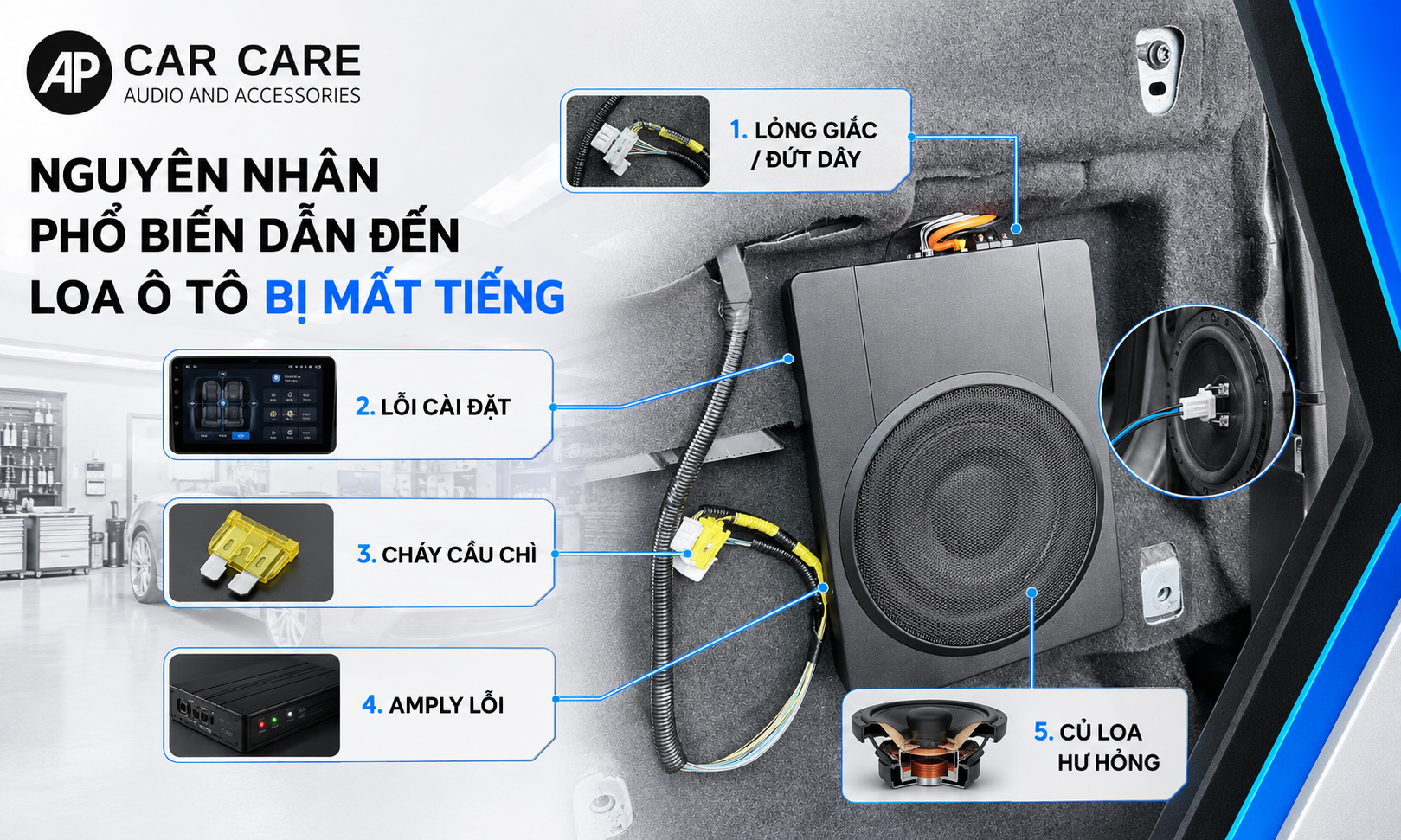 Dấu hiệu nhận biết hệ thống loa xe hơi đang bị mất tiếng