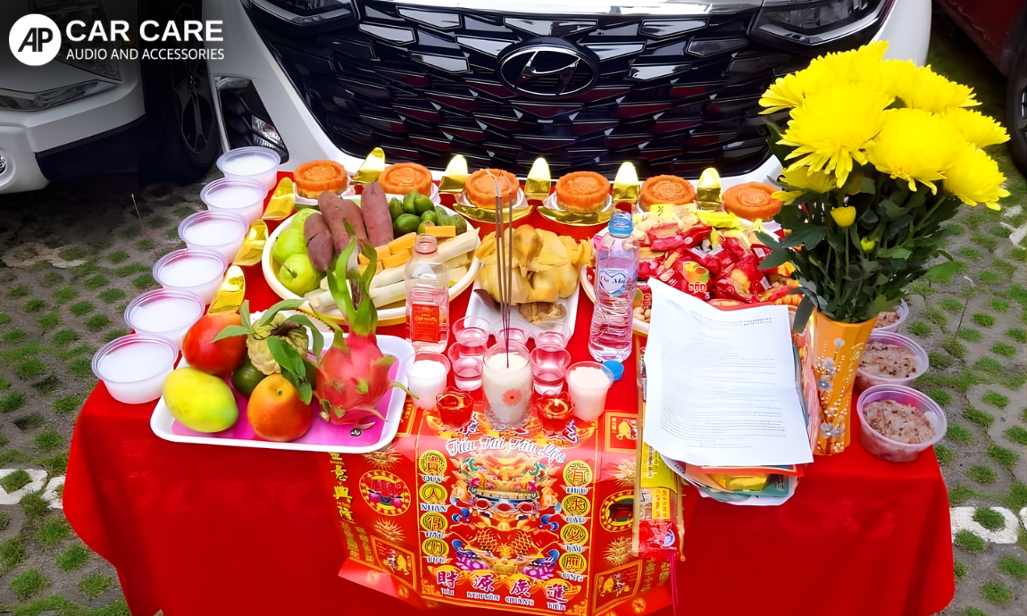 Chuẩn bị mâm cúng khi mua xe ô tô mới