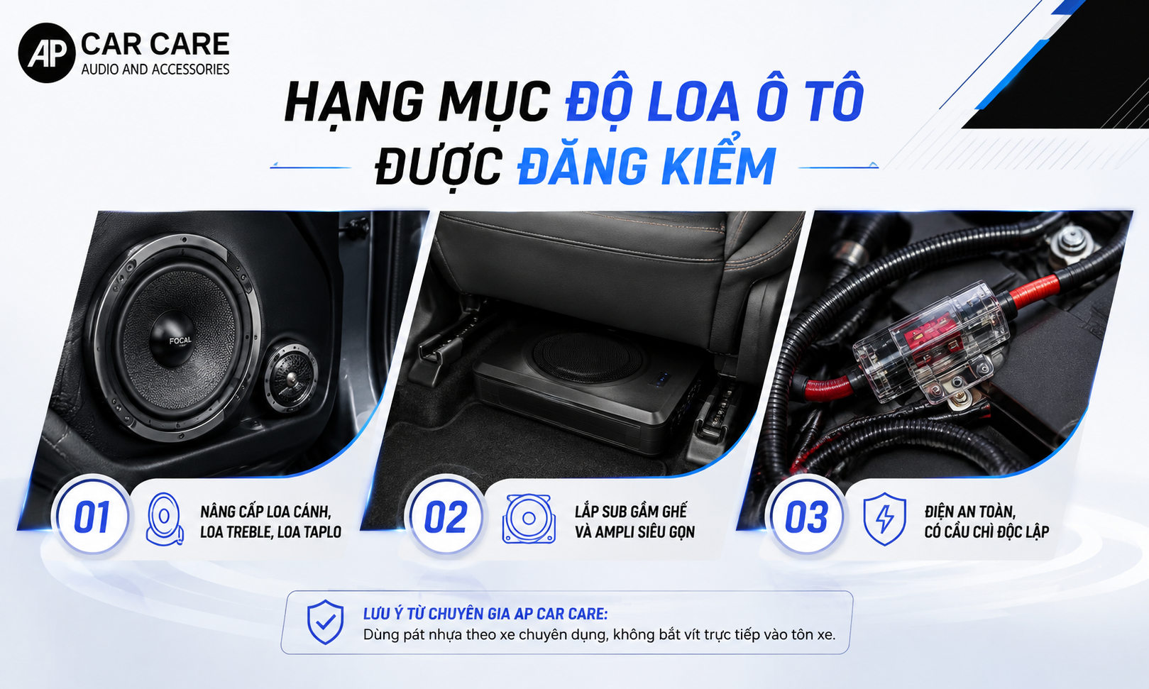 3 hạng mục độ loa ô tô chắc chắn qua đăng kiểm bình thường
