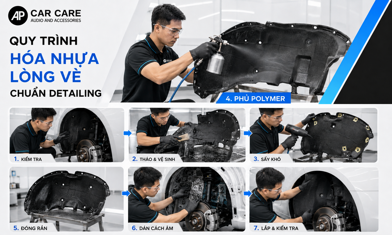 Quy trình hóa nhựa lòng vè chuẩn detailing