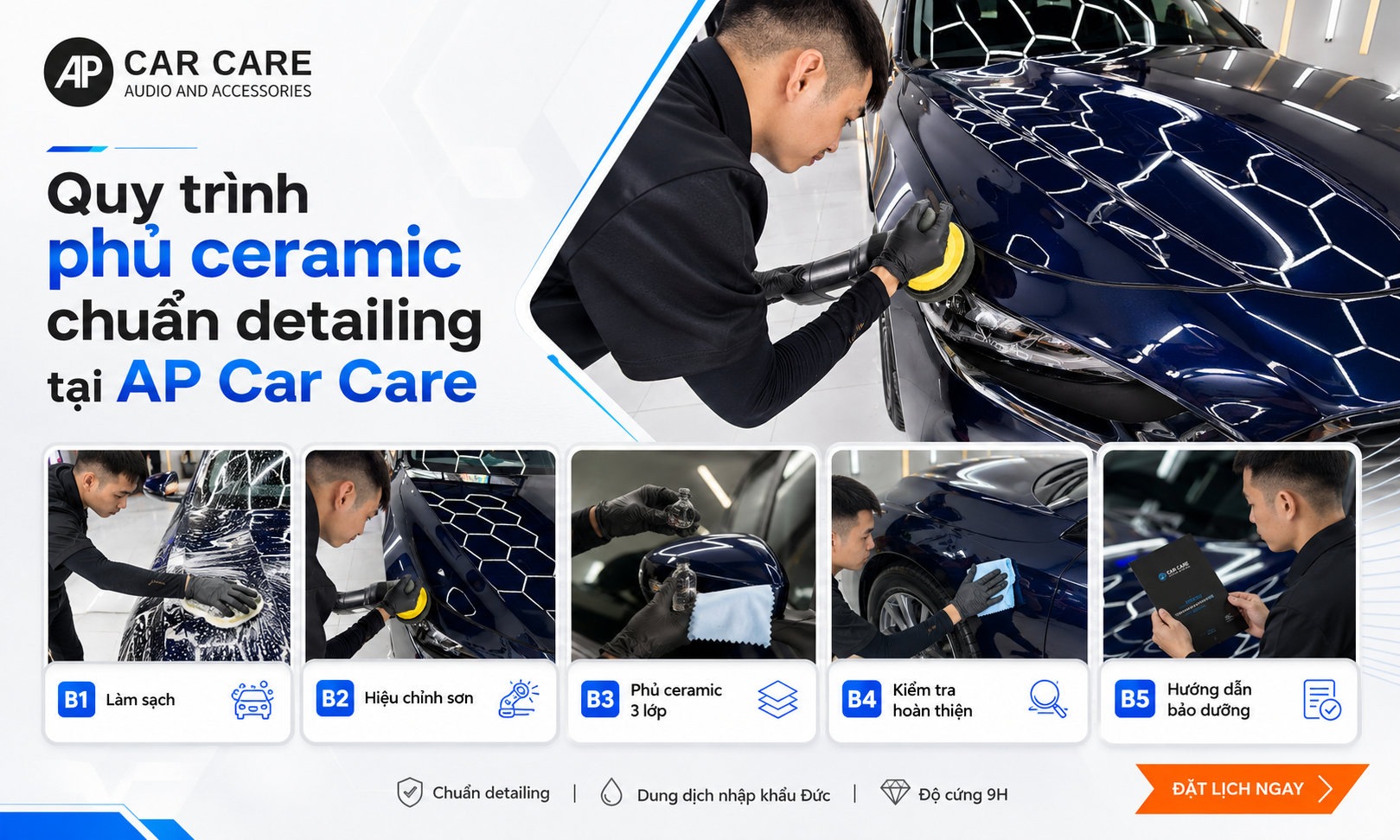 Quy trình phủ ceramic chuẩn detailing tại CARZIP