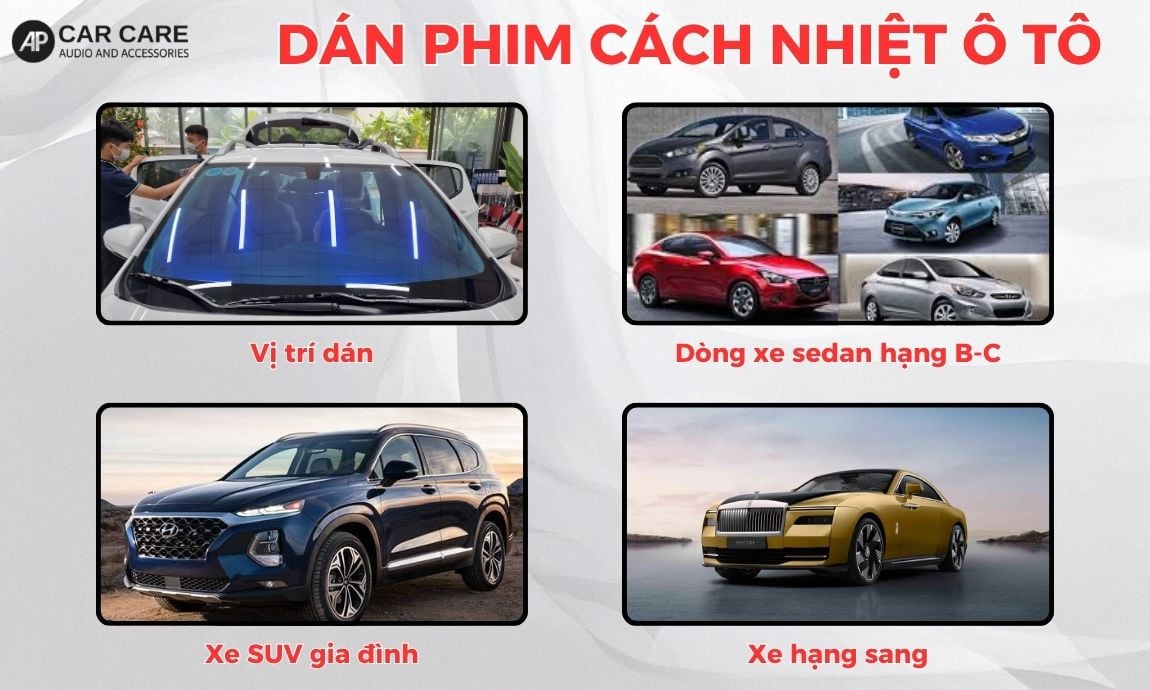 Tư vấn các vị trí và dòng xe nên dán phim cách nhiệt Ceramax