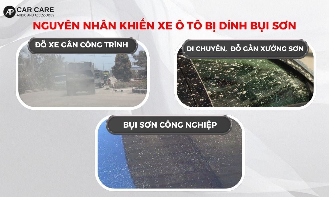 Nguyên nhân khiến xe ô tô bị dính bụi sơn