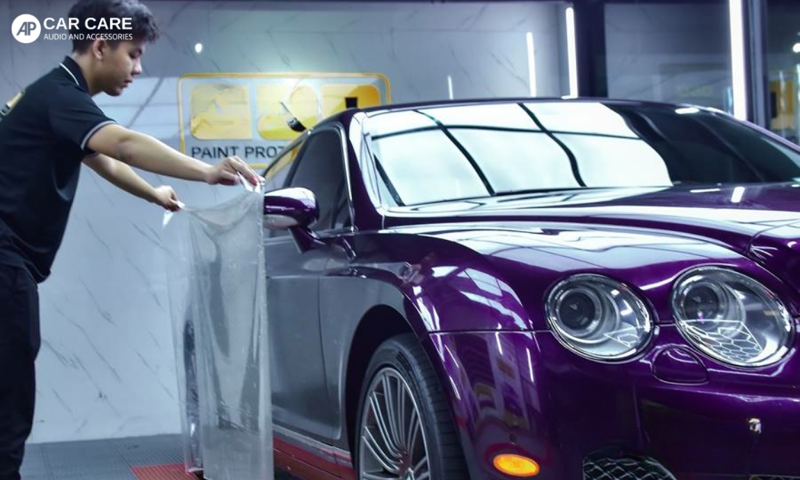 Hình ảnh thực tế dán PPF ô tô BENTLEY tại AP Car Care 2026