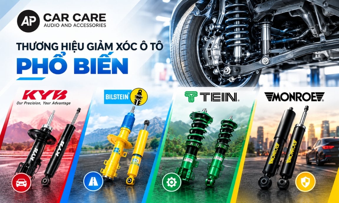 Thương hiệu giảm xóc ô tô phổ biến cho từng dòng xe