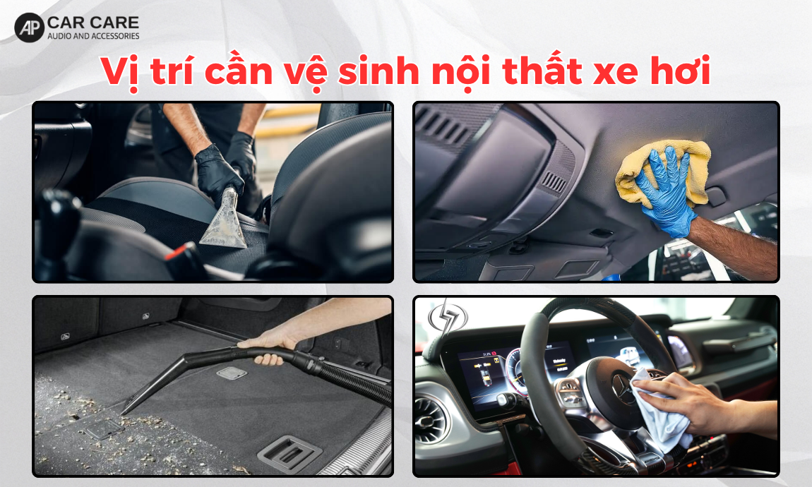 Các hạng mục cần vệ sinh nội thất xe hơi