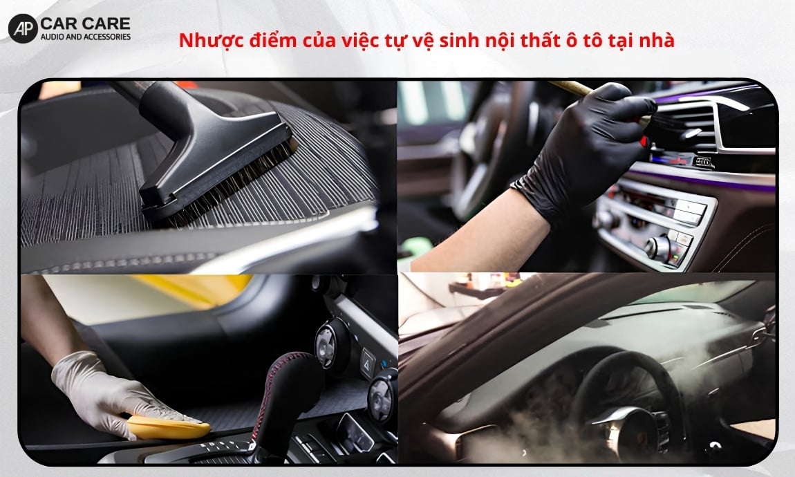 Nhược điểm của việc tự vệ sinh nội thất ô tô tại nhà