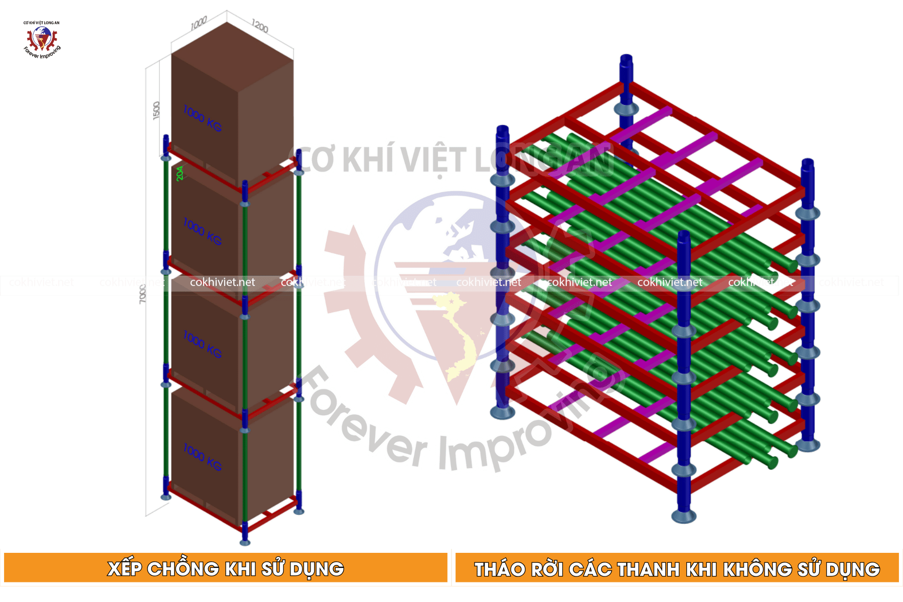 pallet xếp chồng tháo rời