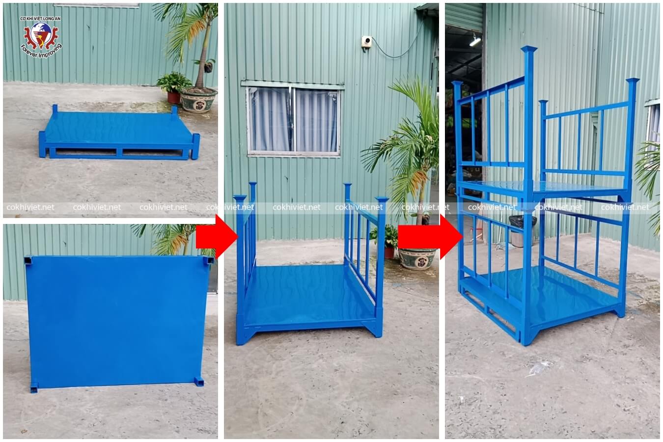 pallet sắt tháo rời