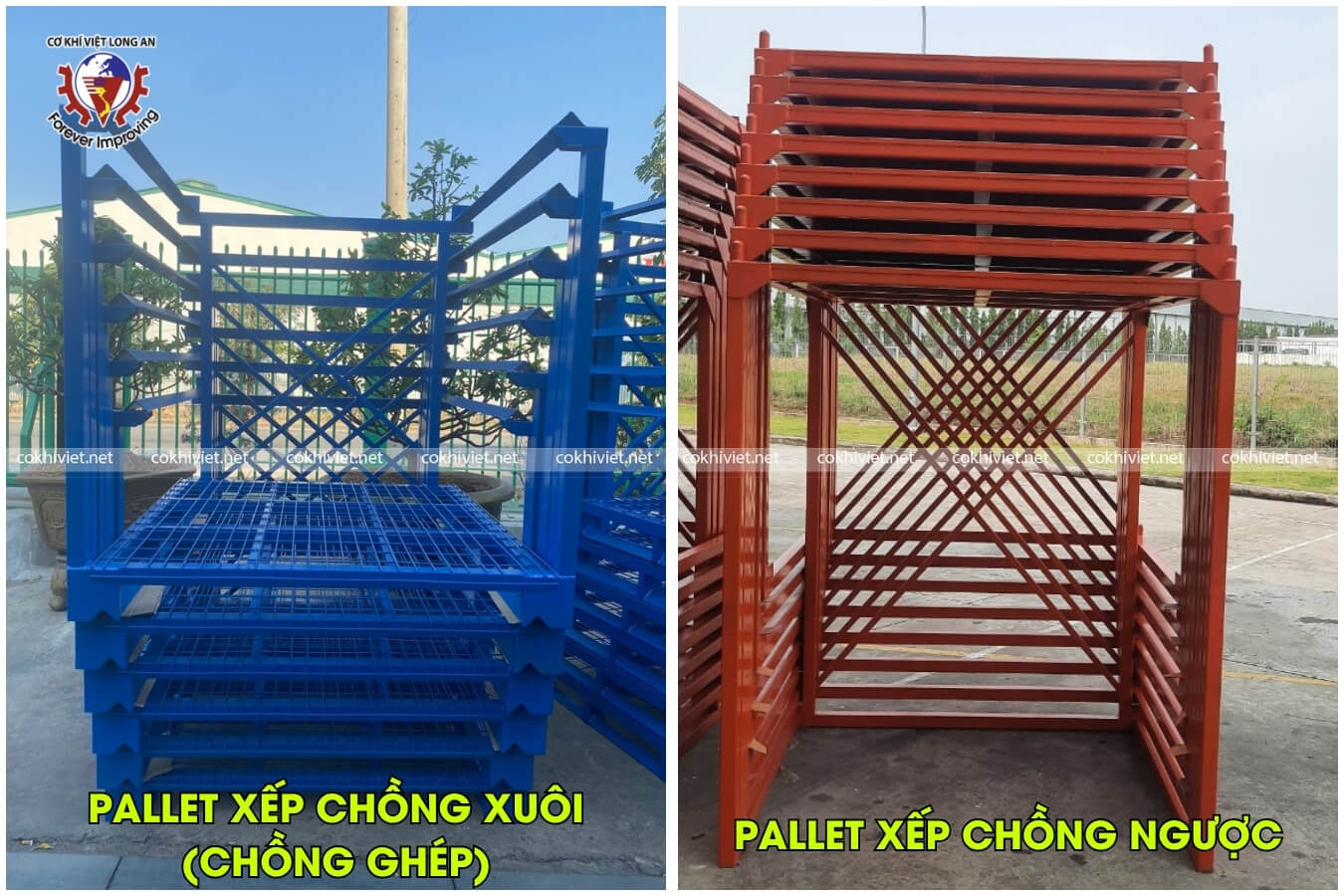 Pallet sắt xếp chồng