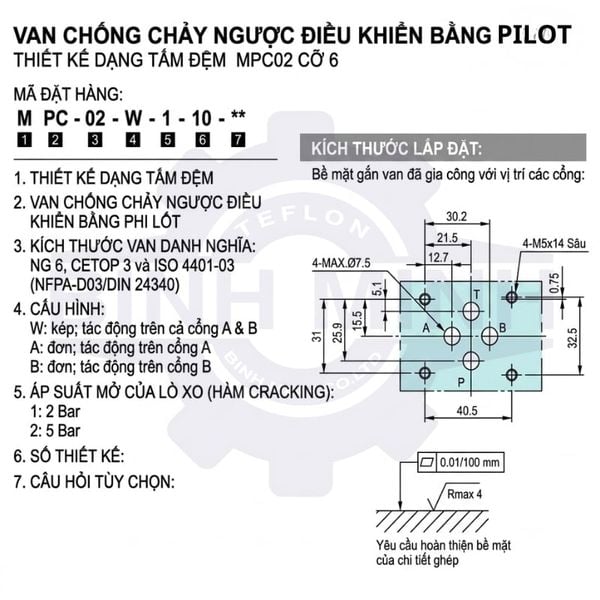 van một chiều pilot MPC-02-B-30
