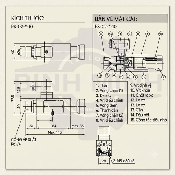 công tắc áp suất 40-230 bar