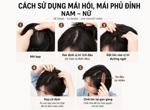 Cách sử dụng mái hói, mái phủ đỉnh NAM - NỮ