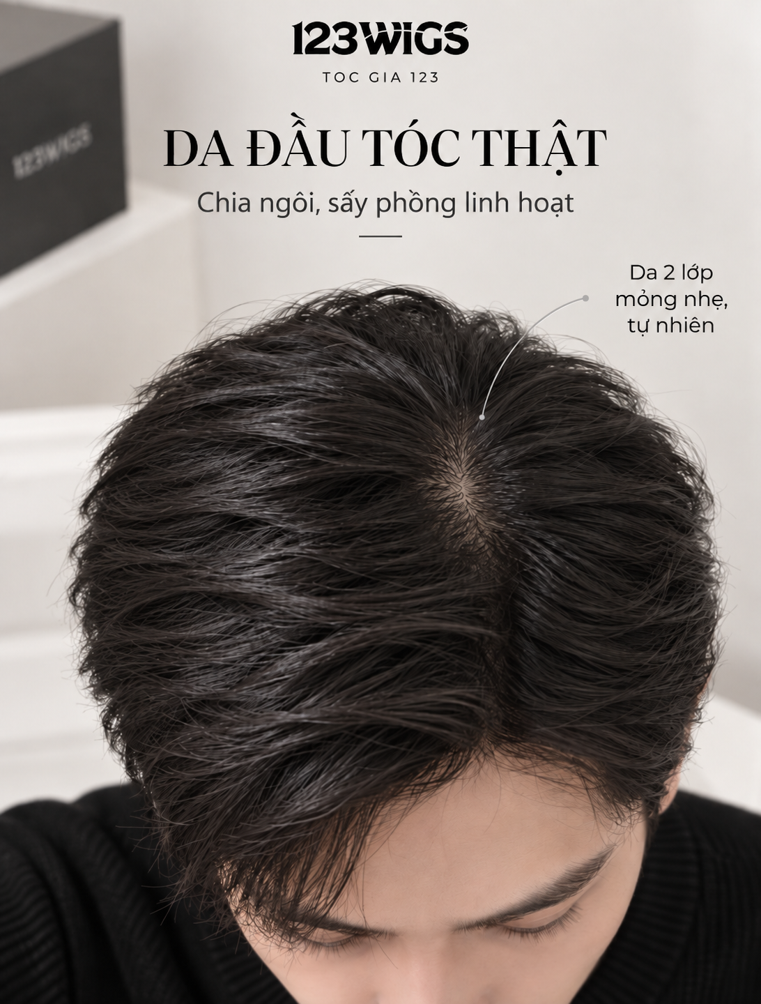 Minh họa da đầu tóc thật nam