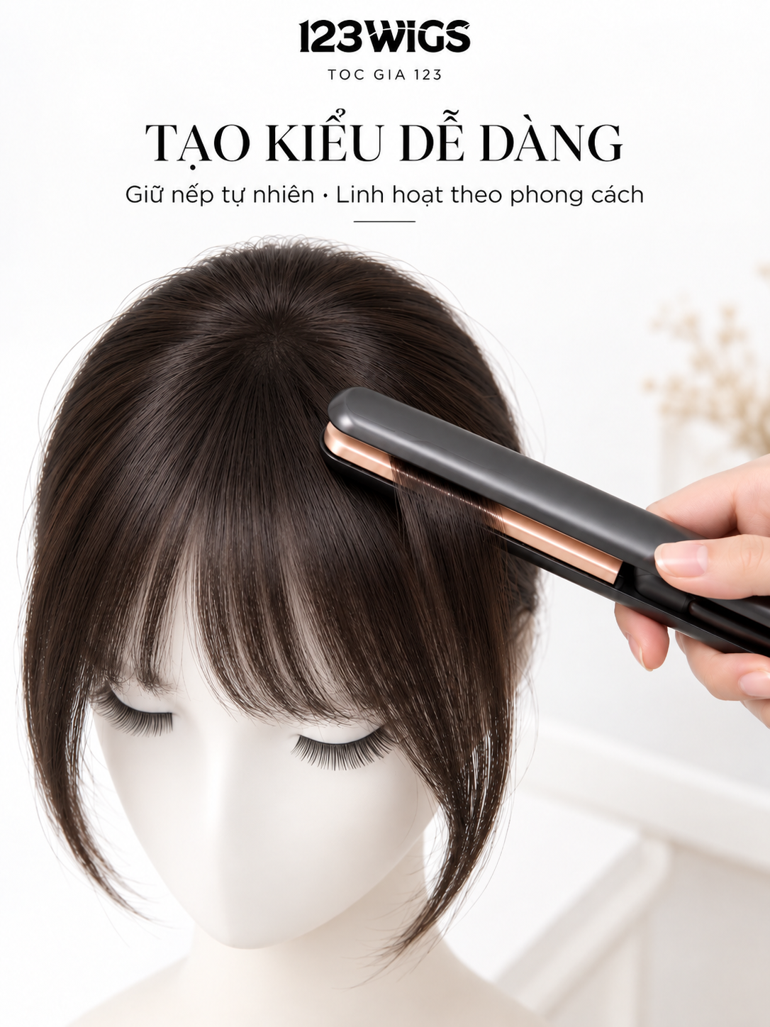 Tạo dáng mái tóc thật