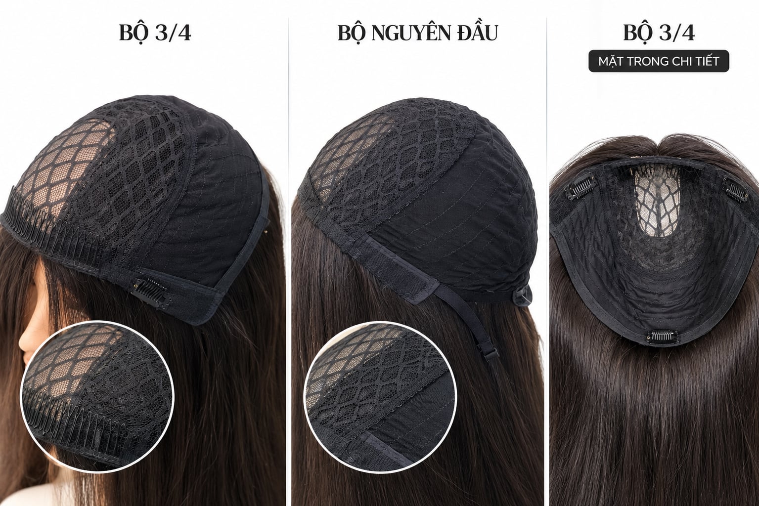 Cấu tạo bộ tóc 3/4