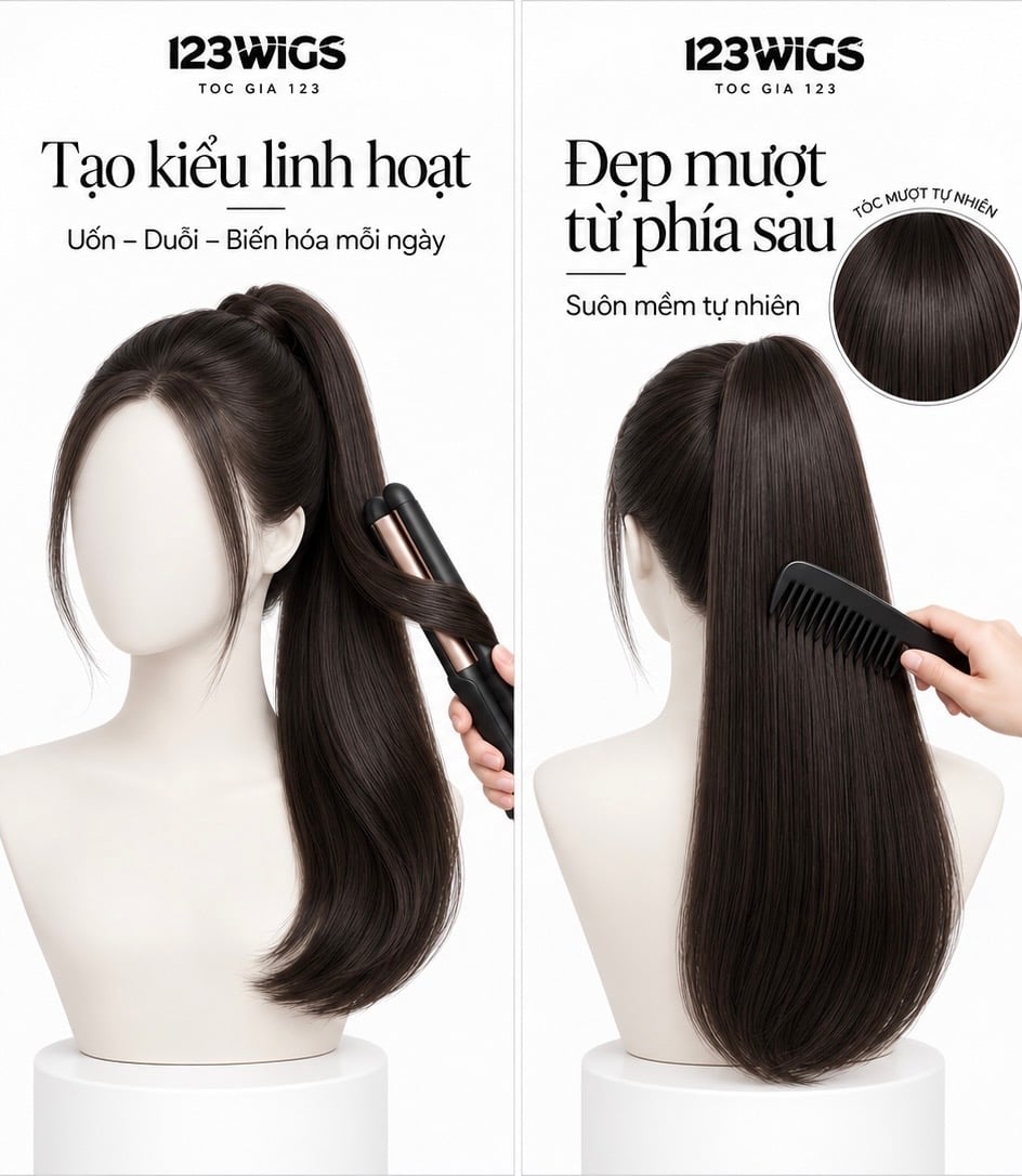 Tạo kiểu tóc cột tóc thật