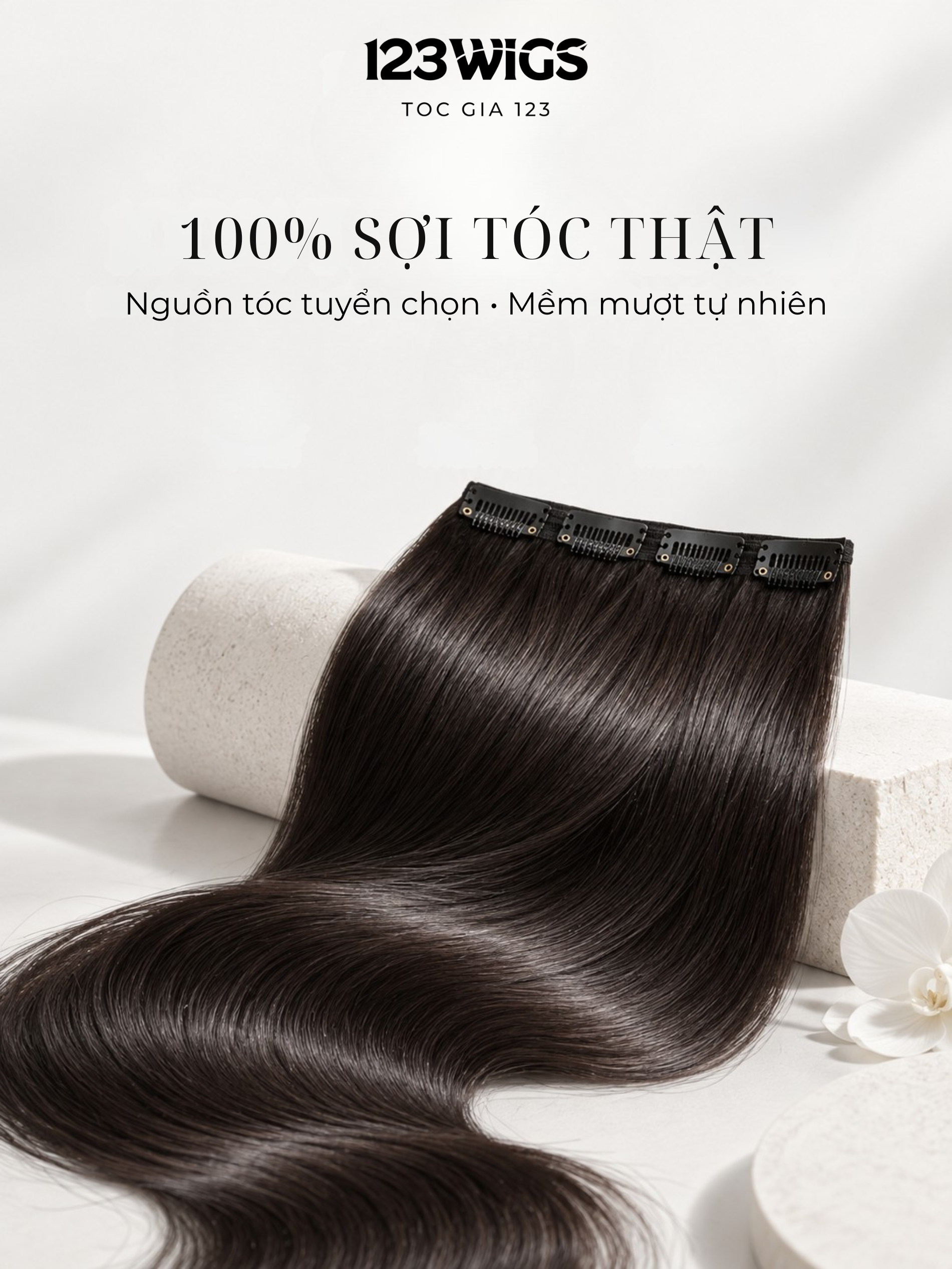 Chất tóc phím kẹp tóc thật