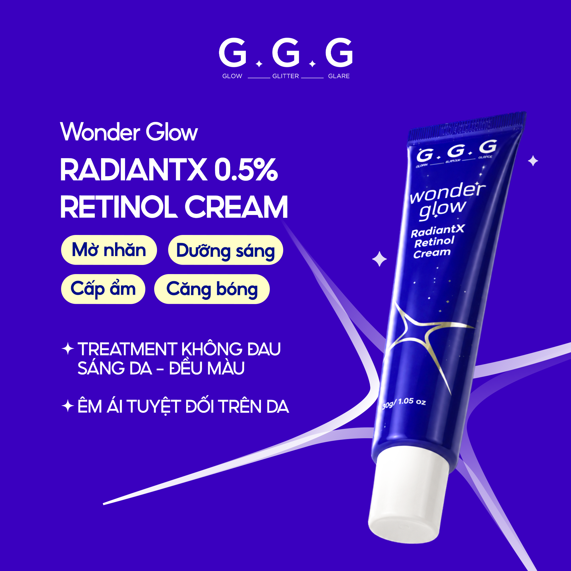 Đột phá làn da sáng mịn chuẩn Hàn cùng G.G.G Wonder Glow RadiantX Retinol Cream – Siêu phẩm chống lão hóa không bong tróc!