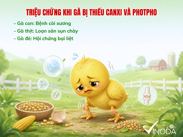 Các triệu chứng khi gà bị thiếu canxi và photpho