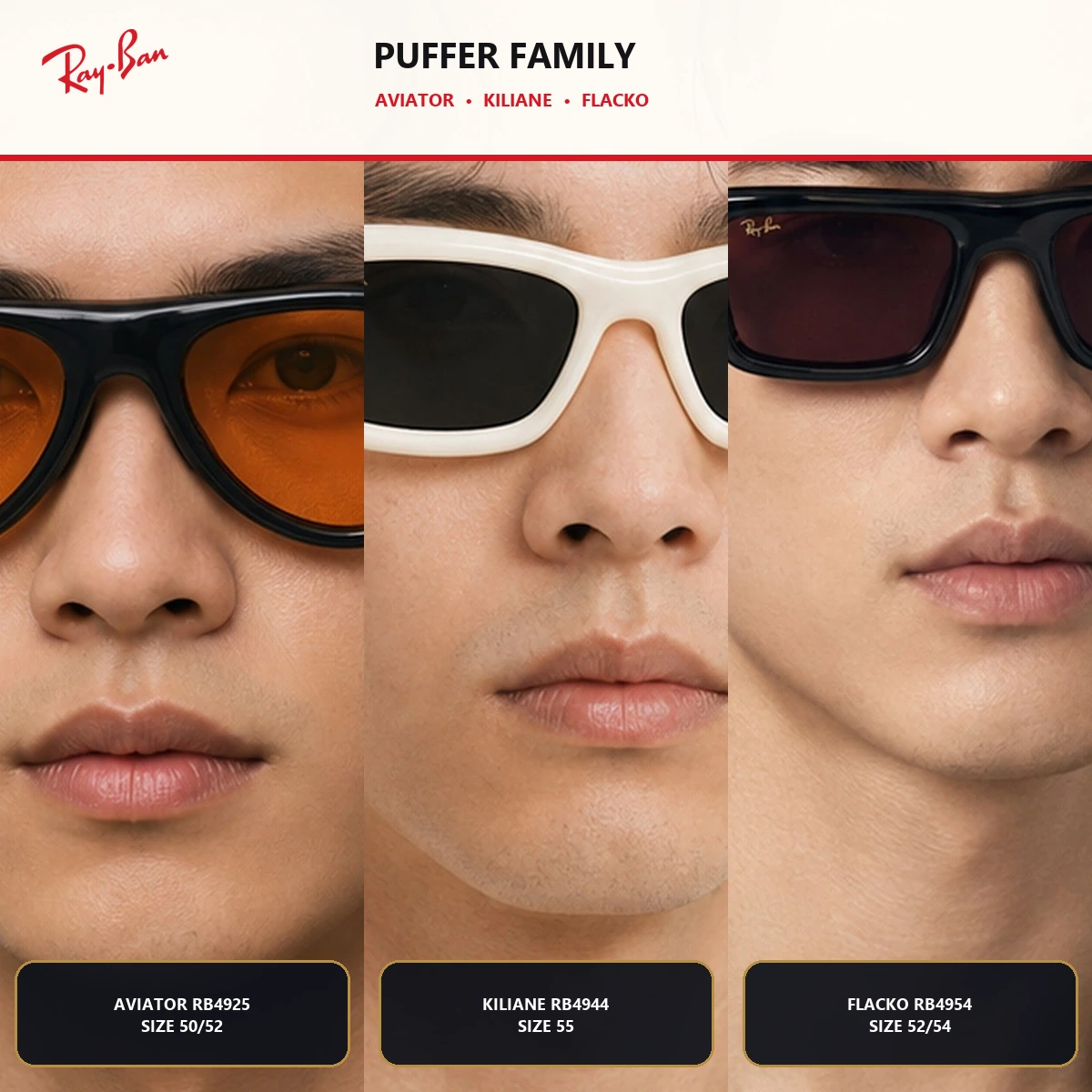 So sánh Rayban Aviator Puffer Kiliane Puffer và Flacko Puffer