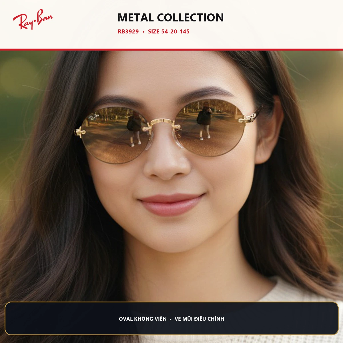 Người mẫu đeo Rayban A$AP Rocky Metal Collection RB3929
