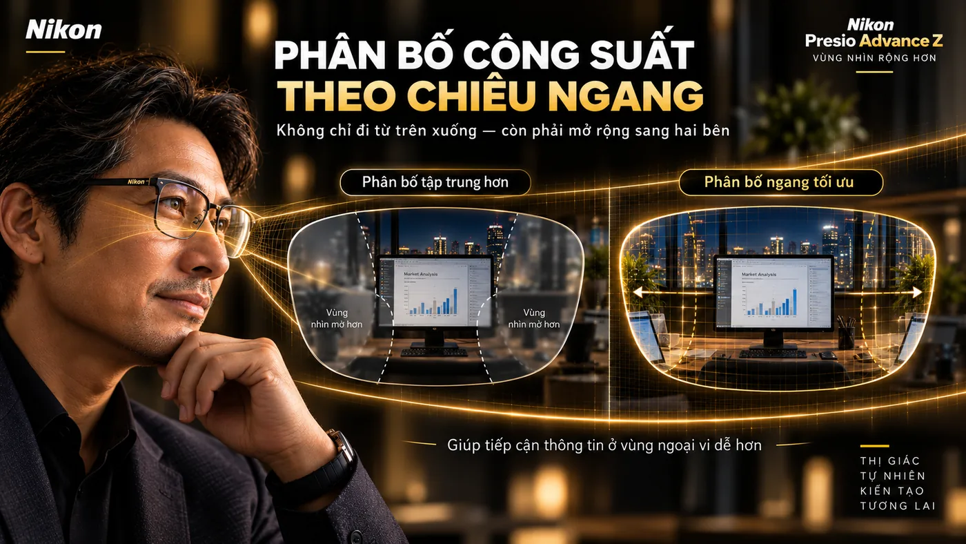 Phân bố công suất theo chiều ngang trên Nikon Presio Advance Z