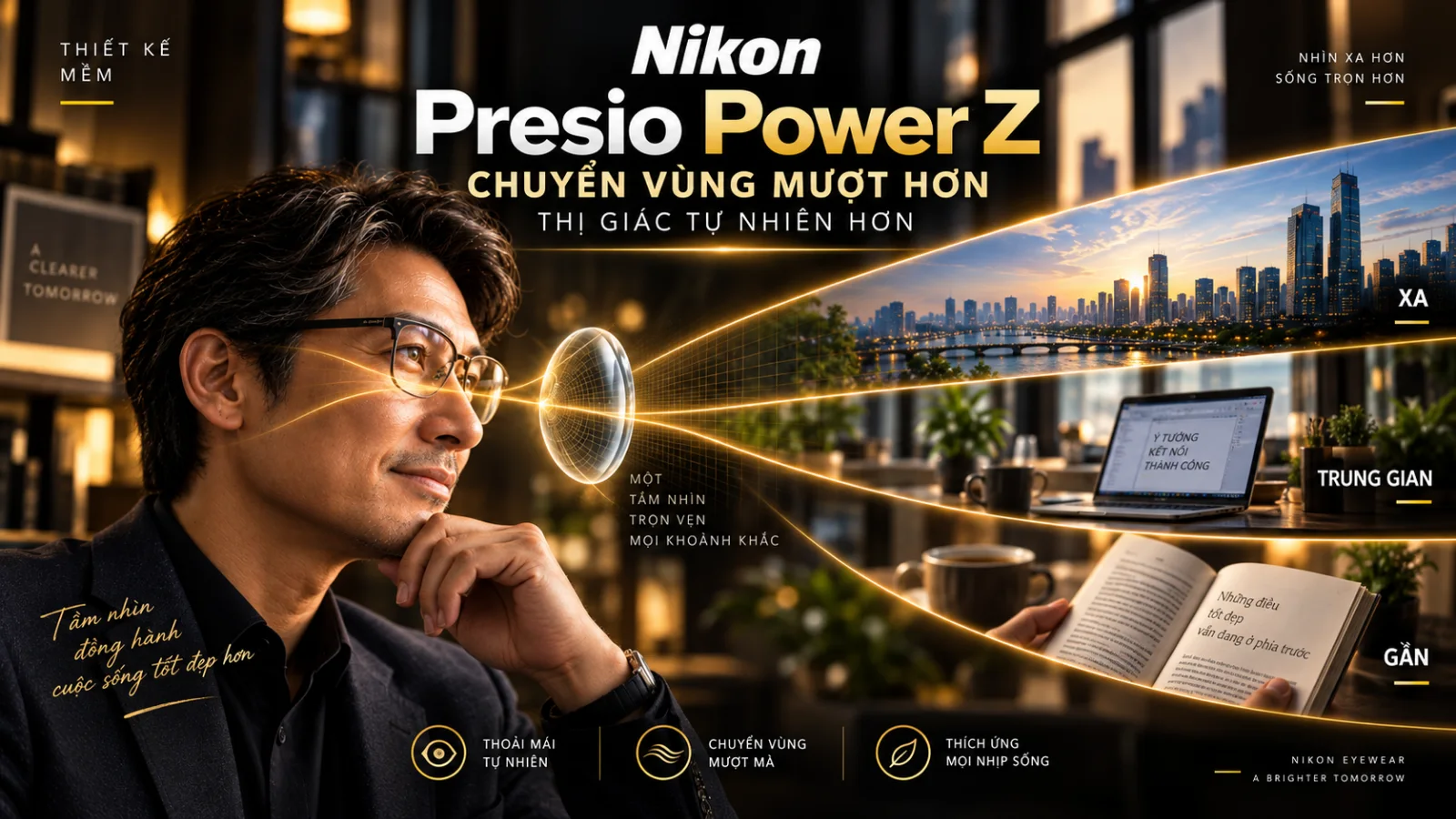 Nikon Presio Power Z thiết kế mềm giúp chuyển vùng xa trung gian gần tự nhiên hơn