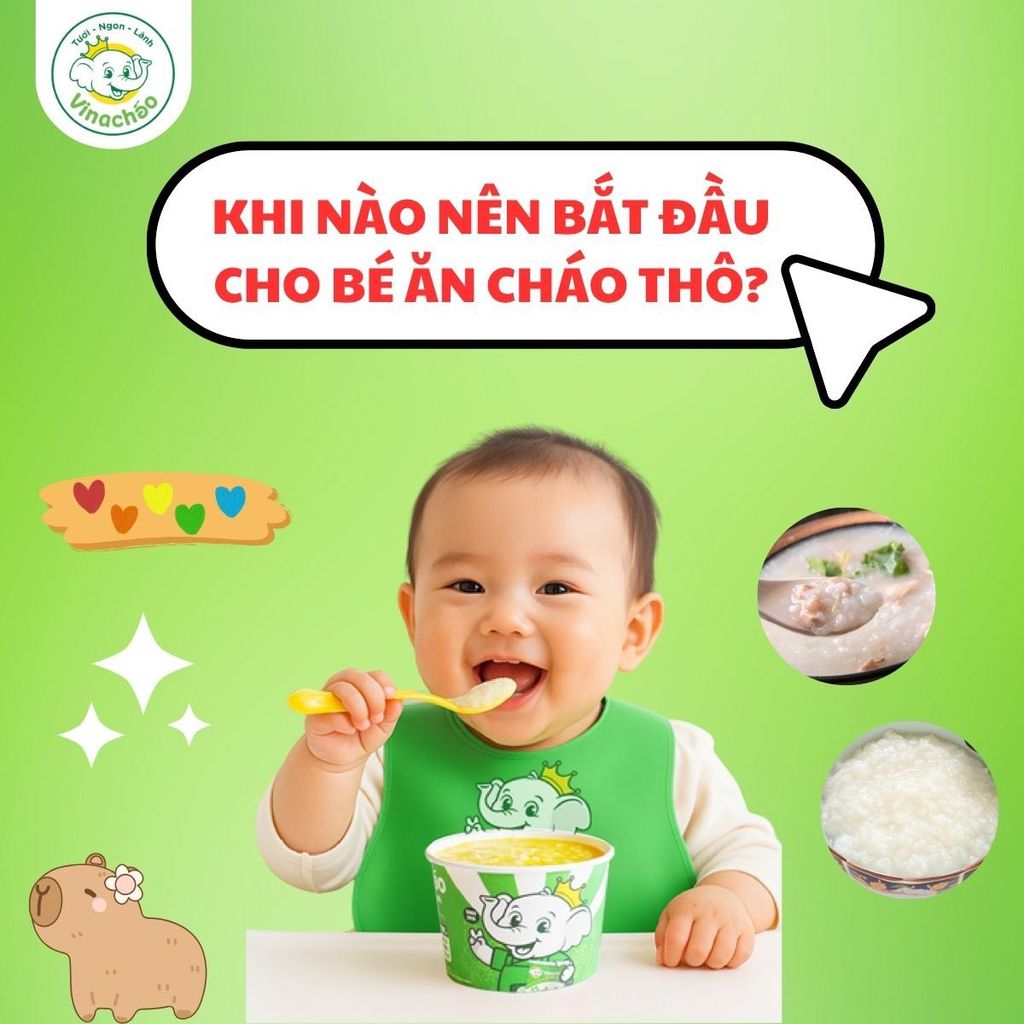 KHI NÀO NÊN BẮT ĐẦU CHO BÉ ĂN CHÁO THÔ?