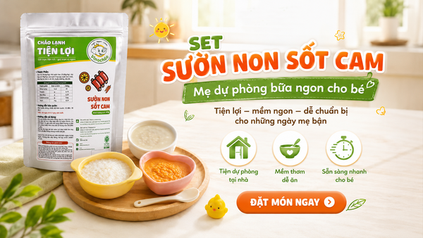 Set cháo lạnh Vinachao cho bé từ 6 tháng tuổi.