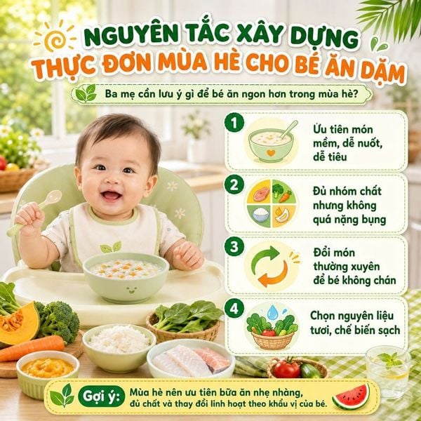 Gợi ý thực đơn mùa hè cho bé ăn dặm theo nhóm món
