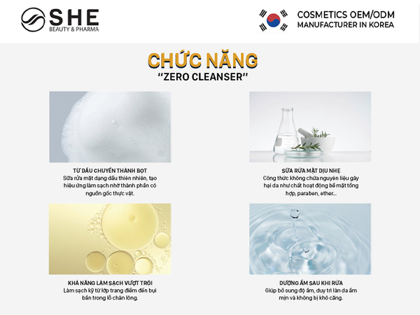 gia công oil to foam cleanser