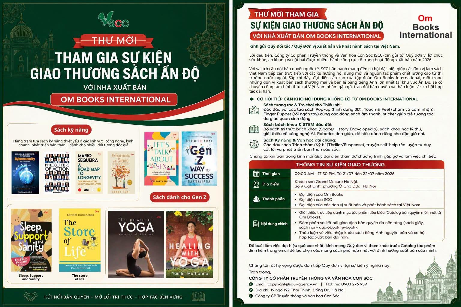 Thư mời tham gia sự kiện giao thương sách Ấn Độ với NXB Om Books International