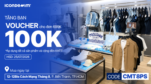 ICONDENIM TẶNG BẠN PHIẾU MUA HÀNG 100K CHO TOÀN BỘ SẢN PHẨM