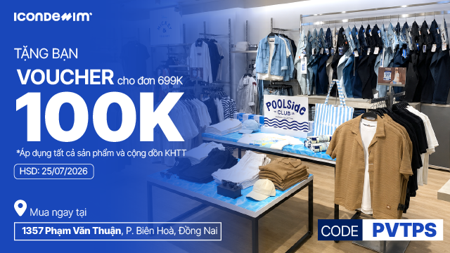 ICONDENIM TẶNG BẠN PHIẾU MUA HÀNG 100K CHO TOÀN BỘ SẢN PHẨM