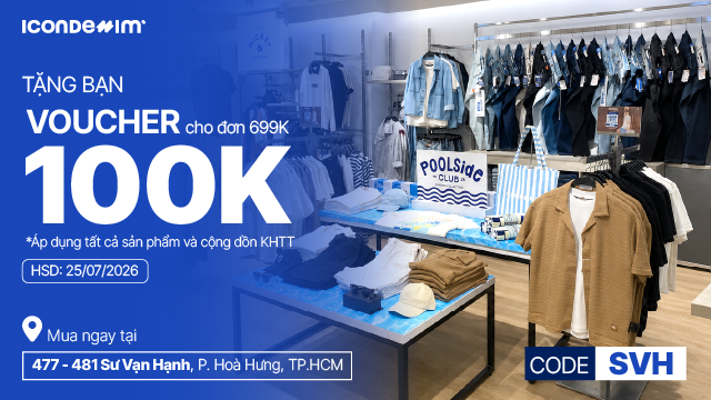 ICONDENIM TẶNG BẠN PHIẾU MUA HÀNG 100K CHO TOÀN BỘ SẢN PHẨM