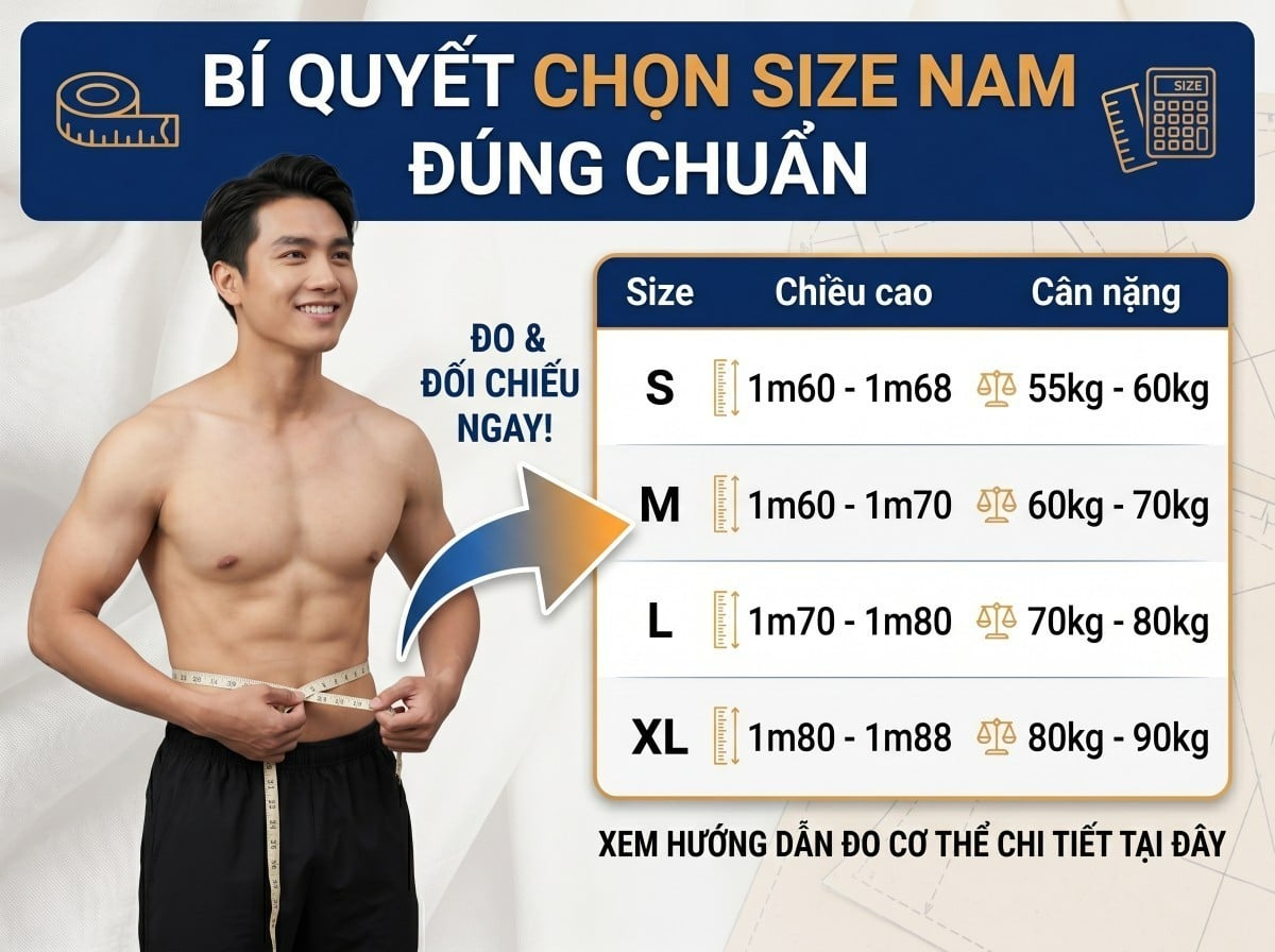 60kg mặc size gì? Cách chọn size áo quần chuẩn theo cân nặng & chiều cao