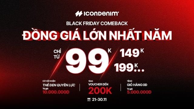 Black Friday ICONDENIM 2025 – ưu đãi lớn nhất năm