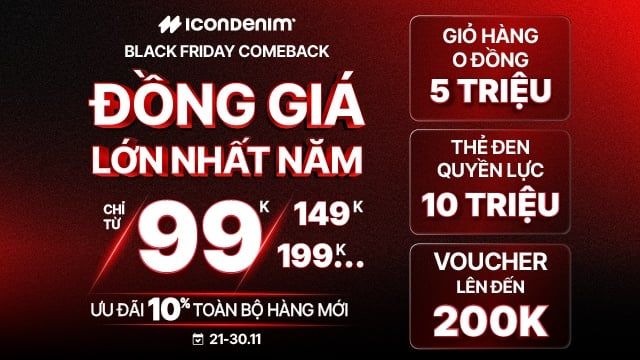 Black Friday ICONDENIM 2025 – ưu đãi lớn nhất năm