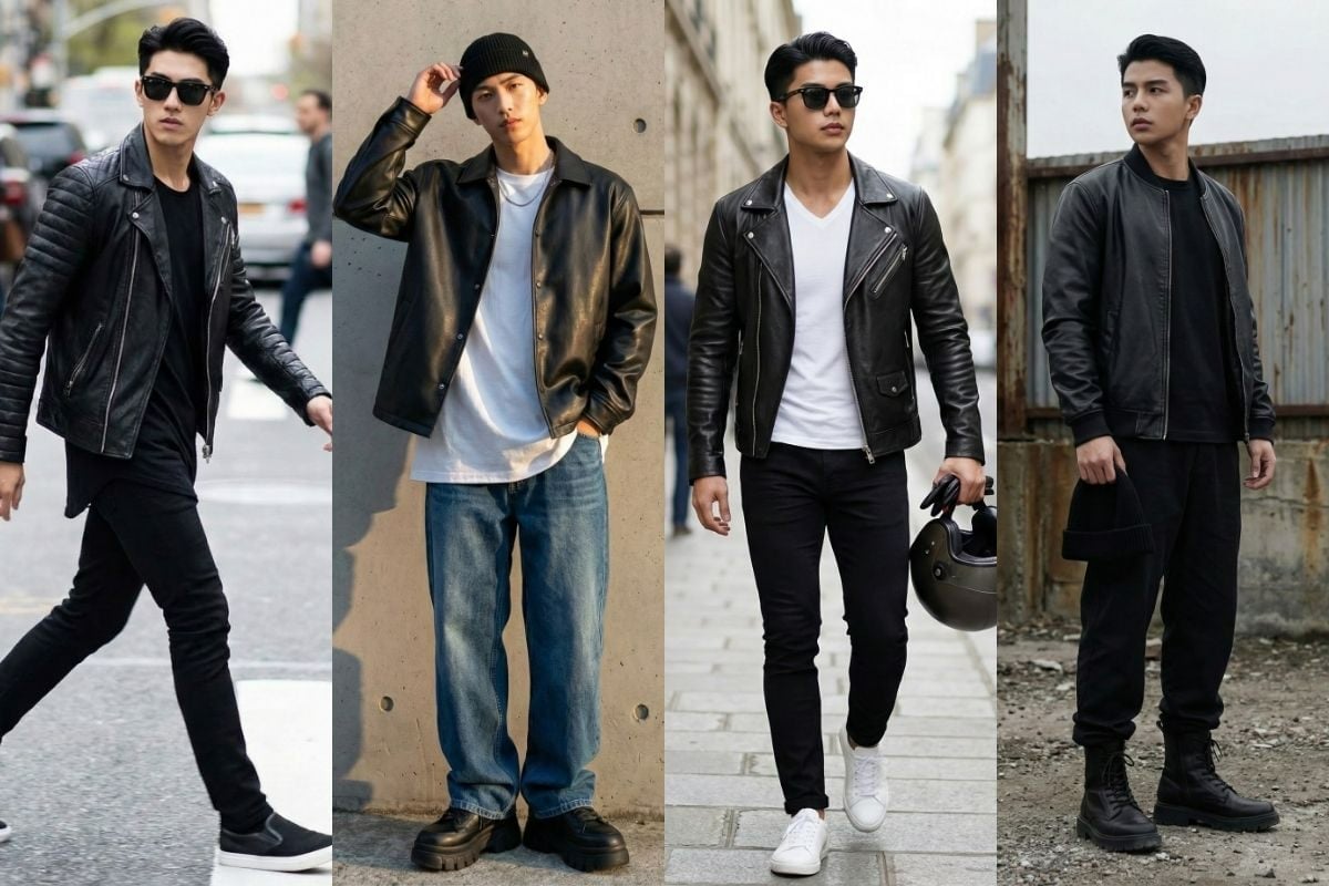 10 cách phối đồ áo khoác da nam đẹp, chất phù hợp hoàn cảnh