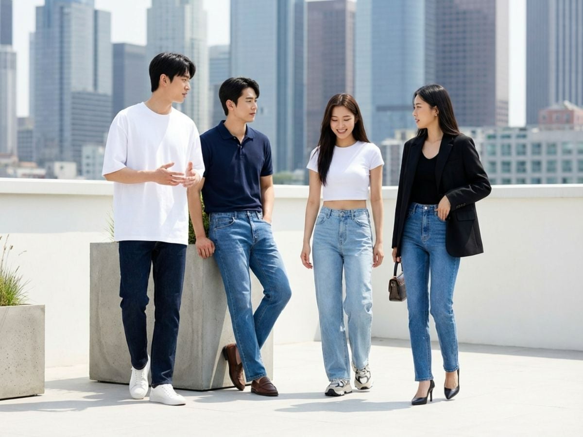 20+ Cách phối đồ quần jeans ống suông cho nam nữ