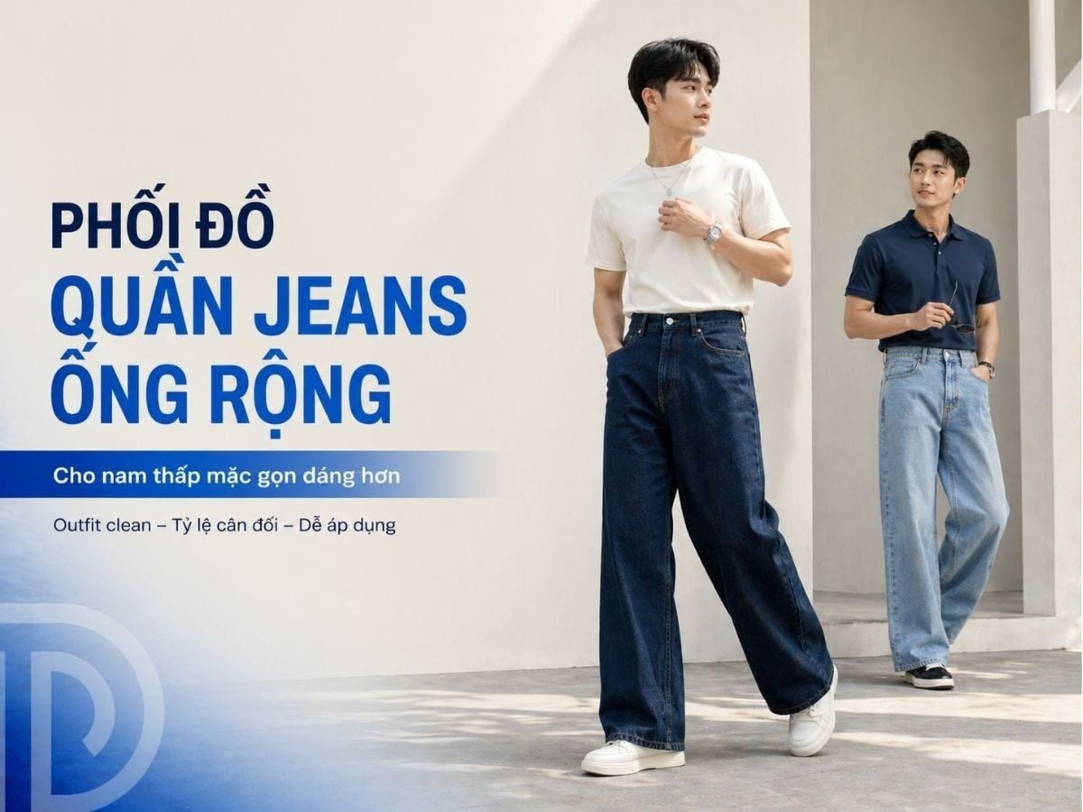 20+ Cách phối quần jeans ống rộng cho người lùn hack dáng